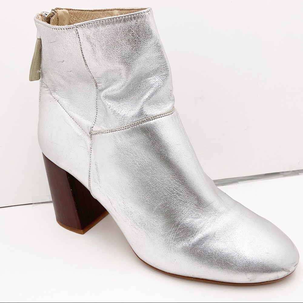 {OFFICE LONDON} Metallic Leather Ankle Boots